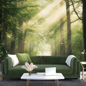 3D Floresta Sol Quente L2277 Papel de Parede Removível Papel de Parede Autoadesivo Extra Grande Peel & Stick Papel de Parede Mural AJ PAPÉIS DE PAREDE
