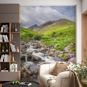3D Green Mountains L1093 Papel pintado removible Papel pintado autoadhesivo Extra grande Peel & Stick Wallpaper Mural AJ WALLPAPERS