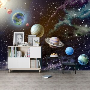 3D wundervolle Sonnensystem R6167 abnehmbare Tapete selbstklebend Tapete extra groß Peel & Stick Tapete Tapete Wandbild AJ WALLPAPERS