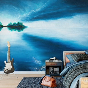 Tapeta 3D Fantasy Blue World A5162 Zdejmowana Tapeta Samoprzylepna Duża Tapeta Peel & Stick Tapeta Mural Marina Zotova