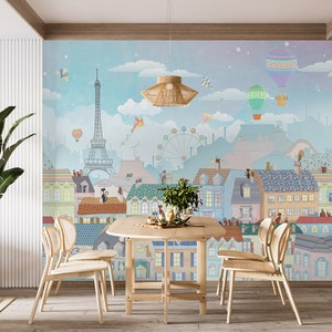 3D Stadt Paris Gemälde L1498 Abnehmbare Tapete selbstklebende Tapete Extra große Peel & Stick Wallpaper Wallpaper Wandbild AJ HINTERGRUNDBILDER