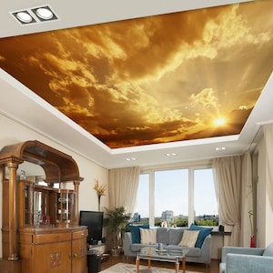 3D geel zonlicht CA3144 plafond behang verwijderbare zelfklevende behang grote peel & stick behang muurschildering AJ WALLPAPERS