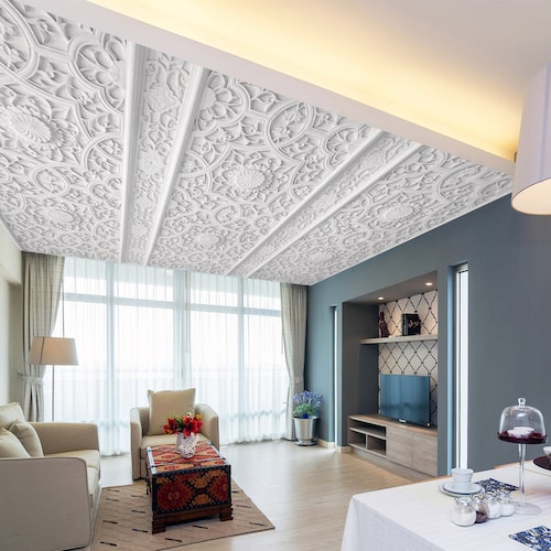 3D Blue Galaxy CC267 Ceiling Wallpaper Removable Self Adhesive Etsy