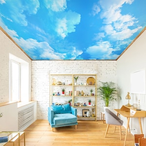 3D Nubes azul claro CA3009 Papel tapiz de techo Papel tapiz autoadhesivo extraíble Papel tapiz grande pelado y pegado Papel tapiz Mural AJ FONDOS DE PANTALLA