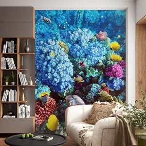 3D Hellblau Koralle L1070 Ablösbare Tapete selbstklebende Tapete Extra große Peel & Stick Wallpaper Wallpaper Wandbild AJ HINTERGRUNDBILDER