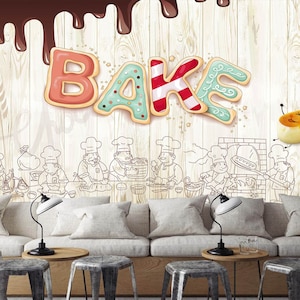 Pan de hornear 3D L1062 Papel tapiz extraíble Papel tapiz autoadhesivo Papel tapiz Extra grande Pelado y pegado Papel tapiz Mural AJ FONDOS DE PANTALLA