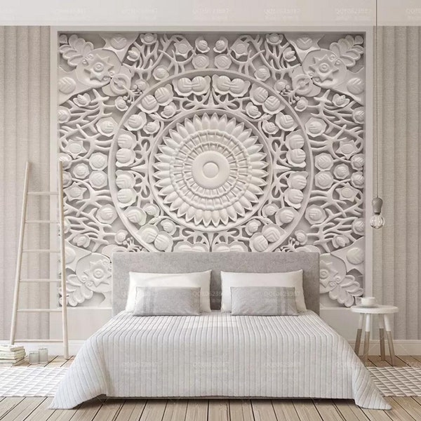 3D Circle Kaleidoscope A604 Removable Wallpaper Self Adhesive Wallpaper Extra Large Peel & Stick Wallpaper Wallpaper Mural AJ WALLPAPERS