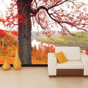3D Herbst Wald R11335 abnehmbare Tapete selbstklebend Tapete extra groß Peel & Stick Tapete Tapete Wandbild AJ WALLPAPERS