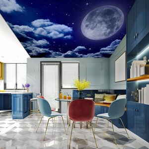 3D Romantischer Mond CA414 Deckentapete abnehmbare selbstklebende Tapete große Peel & Stick Tapete Tapete Wandbild AJ WALLPAPERS