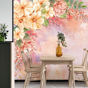 3D Pink Rose Painting L1095 Papel pintado removible Papel pintado autoadhesivo Extra grande Peel & Stick Wallpaper Mural AJ WALLPAPERS