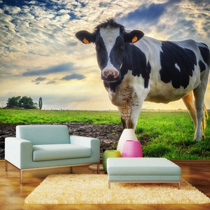 3D Dierlijke Melk Koe R4752 Verwijderbaar Behang Zelfklevend Behang Extra Grote Peel &Stick Wallpaper Wallpaper Mural AJ WALLPAPERS