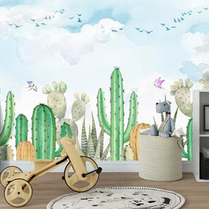 3D Cactus Mundo A567 Fondo de pantalla extraíble Autoadhesivo Papel pintado extra grande Peel & Stick Wallpaper Mural AJ WALLPAPERS