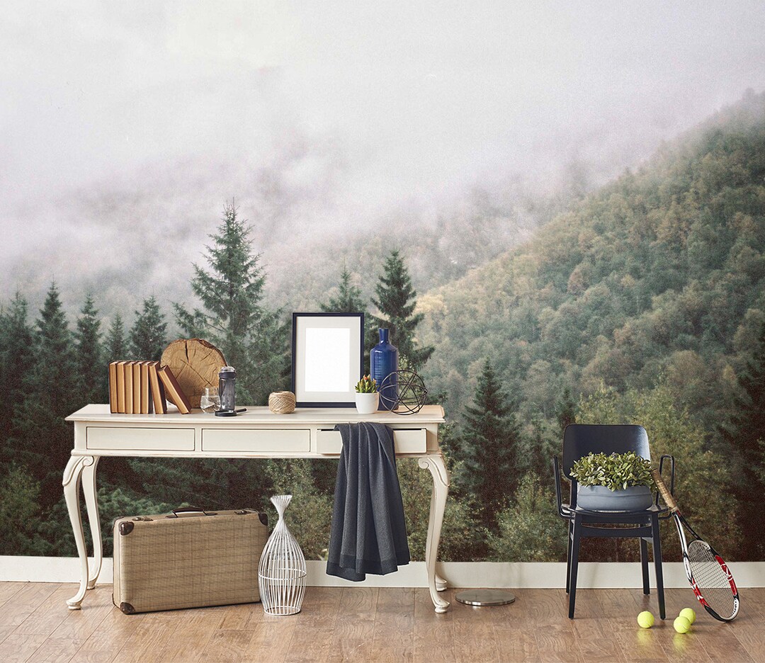 3D Misty Forest Art L660 Removable Wallpaper Self Adhesive Wallpaper ...