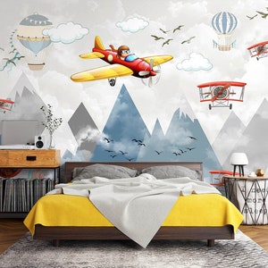3D Avión Transporte L2449 Papel pintado removible Papel pintado autoadhesivo Papel pintado extra grande Peel & Stick Papel pintado Mural AJ WALLPAPERS