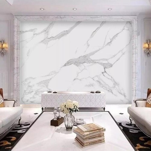 3D White Marble K125 Removable Wallpaper Self Adhesive Etsy
