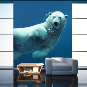 3D Animal Polar Bear R11306 Verwijderbaar Behang Zelfklevend Behang Extra Grote Peel &Stick Wallpaper Wallpaper Mural AJ WALLPAPERS
