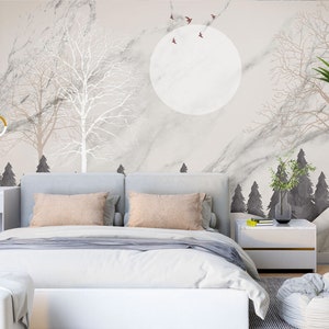 3D Winter Vollmond L2265 Abnehmbare Tapete selbstklebende Tapete Extra große Peel & Stick Wallpaper Wallpaper Wandbild AJ HINTERGRUNDBILDER