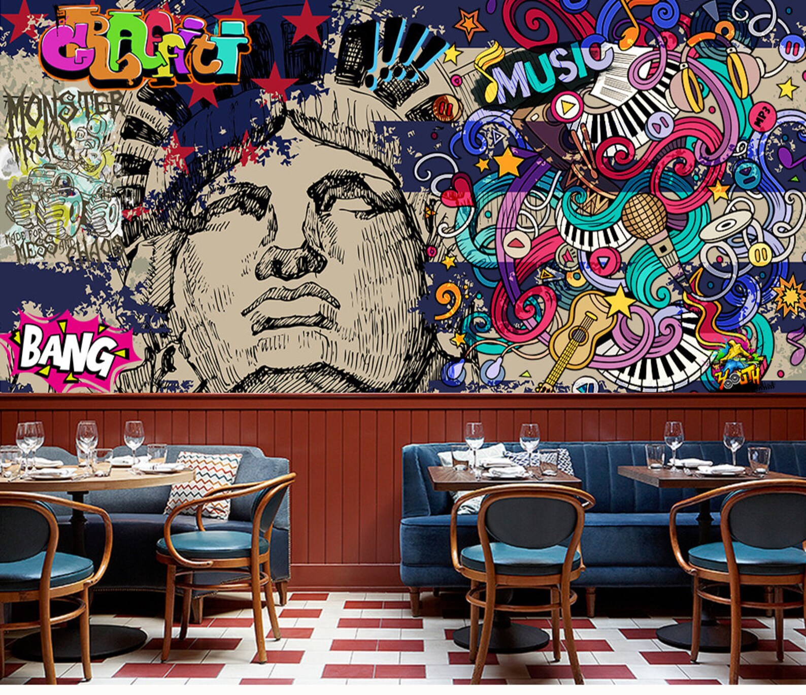 3D Music E268 Removable Wallpaper Self Adhesive Wallpaper Etsy