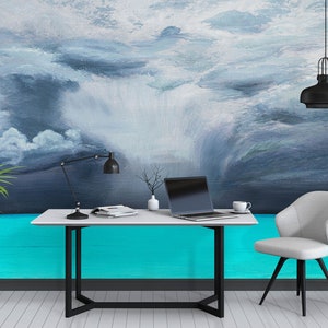 3D Calm Hellblau Meer A5070 abnehmbare Tapete selbstklebende Tapete große Peel & Stick Tapete Tapete Wandbild Marina Zotova