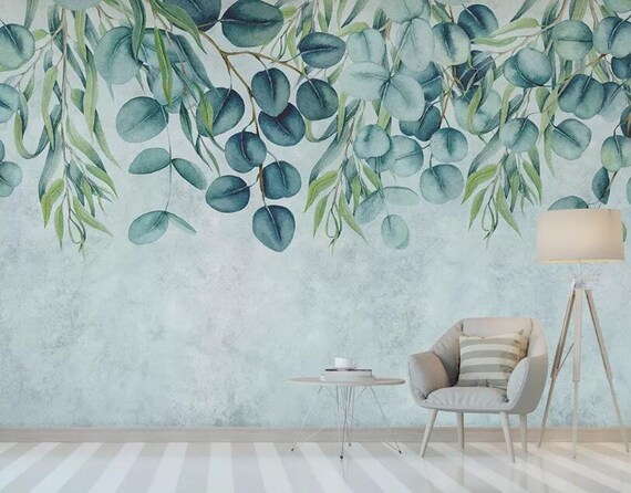 3D Green Leaves Self-adhesive Removable Wallpaper Murals Wall Sticker FC