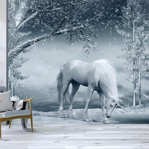 3D nieve unicornio A157 fondo de pantalla extraíble autoadhesivo papel pintado extra grande peel & Stick Wallpaper Mural AJ WALLPAPERS
