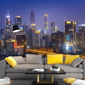 3D Modern City L2263 Wallpaper Abnehmbare Tapete Selbstklebende Tapete Extra große Peel & Stick Wallpaper Tapete Wandbild AJ HINTERGRUNDBILDER