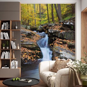 3D Forest Creek L2210 Entfernbare Tapete Selbstklebende Tapete Extra Großes Wandbild zum Abziehen und Aufkleben AJ WALLPAPERS