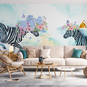 3D Tier Zebra L1564 Ablösbare Tapete selbstklebende Tapete Extra große Peel & Stick Wallpaper Tapete Wandbild AJ HINTERGRUNDBILDER