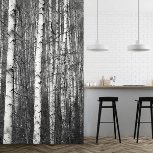 3D Winter Grau Wald R6720 abnehmbare Tapete selbstklebend Tapete extra groß Peel & Stick Tapete Tapete Wandbild AJ WALLPAPERS