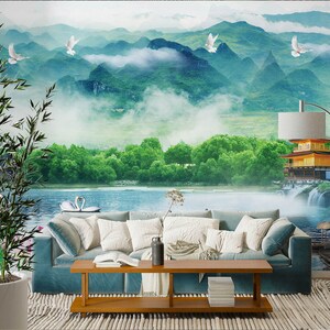 3D Pink Lotus L2113 Papel pintado removible Papel pintado autoadhesivo Extra grande Peel & Stick Wallpaper Mural AJ WALLPAPERS