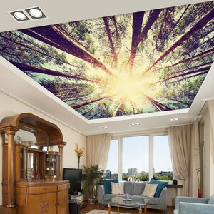 3D Memory Forest CA3260 Deckentapete abnehmbare selbstklebende Tapete große Schale & Klebetapete Tapete Wandbild AJ WALLPAPERS