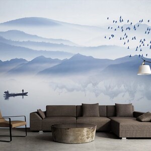 3D Chinese Style Paysage N296 Fonds peint amovible Auto-adhésif Fonds peint Extra Large Peel - Stick Wallpaper Wallpaper Mural AJ WALLPAPER AJ WALLPAPER