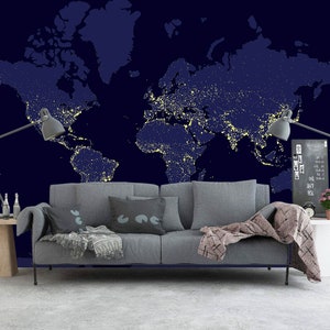 3d roxo escuro mapa do mundo l967 papel de parede removível auto adesivo extra grande casca & vara papel de parede mural aj papéis de parede