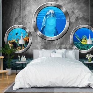 3D Meerestiere L2579 Ablösbare Tapete selbstklebende Tapete Extra große Peel & Stick Wallpaper Wallpaper Wandbild AJ HINTERGRUNDBILDER