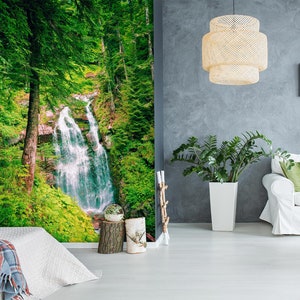 3D Summer Forest Creek R6101 abnehmbare Tapete selbstklebend Tapete extra groß Peel & Stick Tapete Tapete Wandbild AJ WALLPAPERS