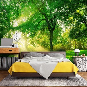 3D Sommer Wald L2145 Ablösbare Tapete selbstklebende Tapete Extra große Peel & Stick Wallpaper Wallpaper Wandbild AJ HINTERGRUNDBILDER