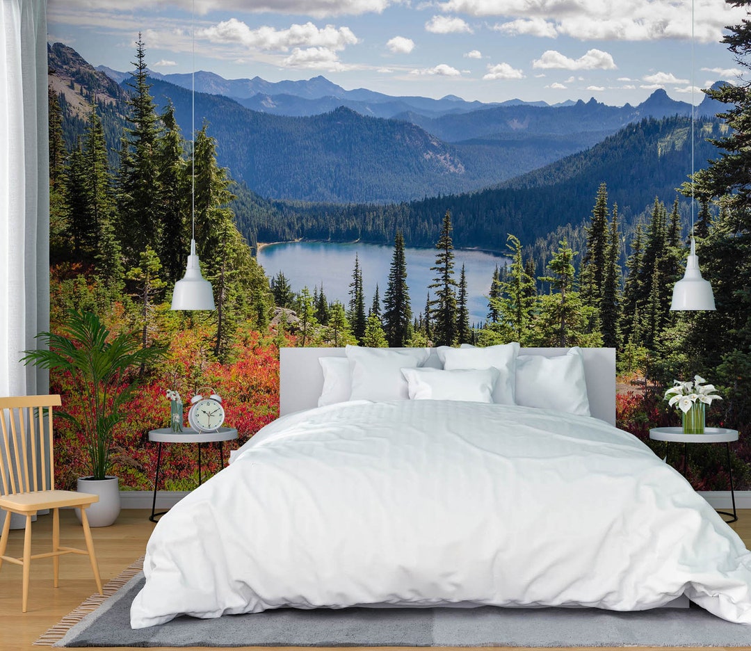 3D Forest Lake L2356 Removable Wallpaper Self Adhesive Wallpaper Extra ...