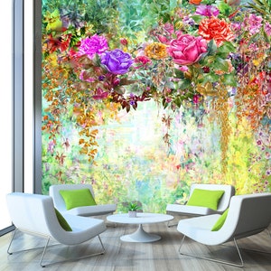 3D Garten ÖlGemälde R11299 abnehmbare Tapete selbstklebend Tapete extra groß Peel & Stick Tapete Tapete Wandbild AJ WALLPAPERS