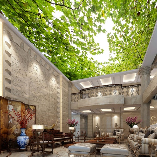 3D Nature Forest CA427 Ceiling Wallpaper Removable Self Etsy