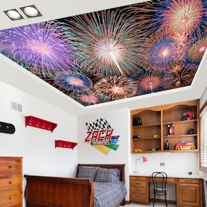3D Romantisches Feuerwerk CA998 Deckentapete abnehmbare selbstklebende Tapete große Schale & Klebetapete Tapete Wandbild AJ TAPETEN