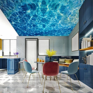 3D Wunderschöne Blaues Meer CA1603 Deckentapete abnehmbare selbstklebende Tapete große Peel & Stick Tapete Tapete Wandbild AJ WALLPAPERS