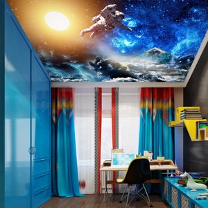 3D Astronaut Dream CA2702 Plafond Behang Verwijderbare Zelfklevende Wallpaper Grote Peel & Stick Wallpaper Muurschildering AJ WALLPAPERS