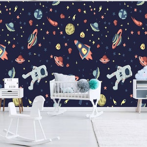 3D universe astronaut A1749 verwisselbare wallpaper zelf klevende wallpaper extra grote Peel & stick Wallpaper Wallpaper muurschildering AJ WALLPAPERS