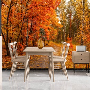 3D Herbstwald L2026 Entfernbare Tapete Selbstklebende Tapete Extra Großes Wandbild zum Abziehen und Aufkleben AJ WALLPAPERS