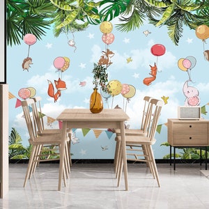 3D Globo Animal Fox L2587 Papel pintado removible Papel pintado autoadhesivo Papel pintado extra grande Peel & Stick Papel pintado Mural AJ WALLPAPERS