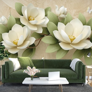 3D sanfte weiße Blumen L1185 abnehmbare Tapete selbstklebende Tapete Extra große Peel & Stick Wallpaper Wallpaper Wandbild AJ HINTERGRUNDBILDER