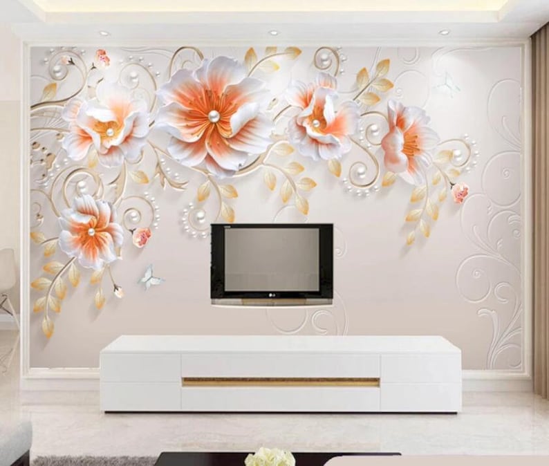 3D Flower A2894 Removable Wallpaper Self Adhesive Wallpaper Extra Large Peel /& Stick Wallpaper Wallpaper Mural AJ WALLPAPERS