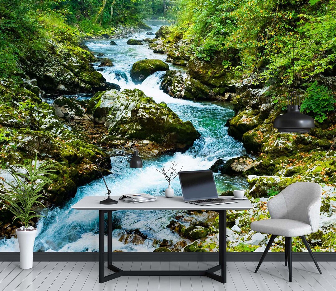 3D Quiet Little River L1757 Removable Wallpaper Self Adhesive Wallpaper ...