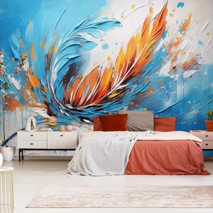 3D Artistic Feathers L2905 Papel pintado removible Papel pintado autoadhesivo Extra grande Peel & Stick Wallpaper Mural AJ WALLPAPERS