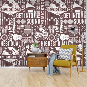 3D Music Store L1949 Papel pintado extraíble Papel tapiz autoadhesivo Extra grande Peel & Stick Papel tapiz Papel tapiz Mural AJ FONDOS DE PANTALLA